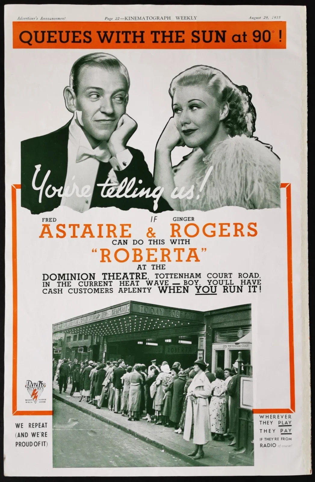 IN CALIENTE 1935 Pat O'Brien, Dolores Del Rio, Glenda Farrell TRADE ADVERT, изображение 2