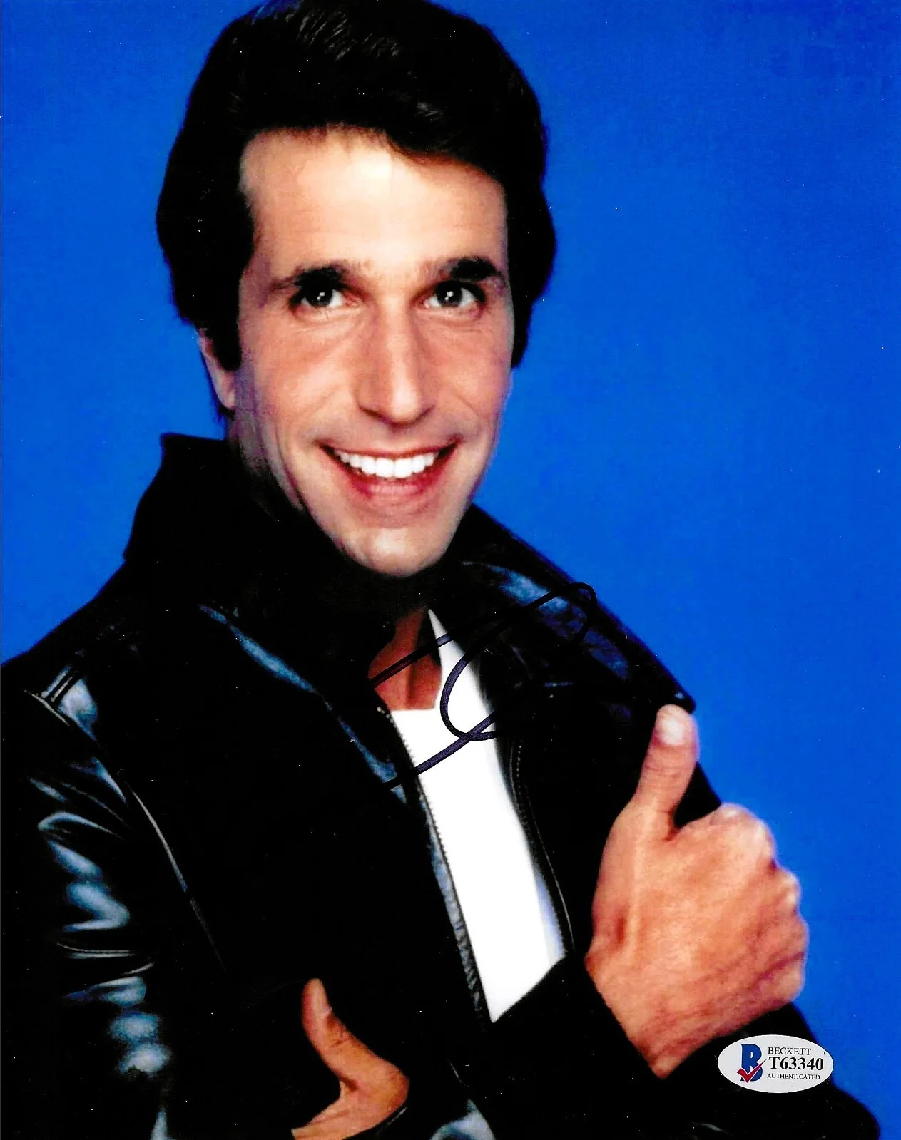 Henry Winkler — Henry Winkler Beckett Certified Signed 8x10 Color Photo with Beckett COA