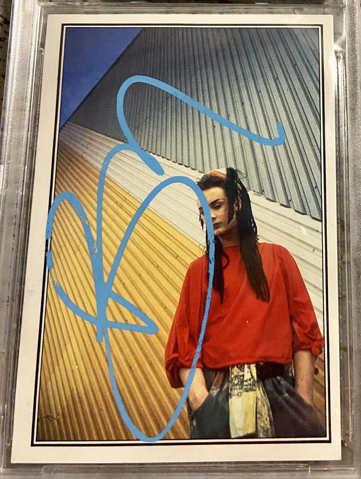 RARE! Culture Club Boy George SIGNED 1985 Panini Smash Hits Rookie Card- BGS COA, изображение 2