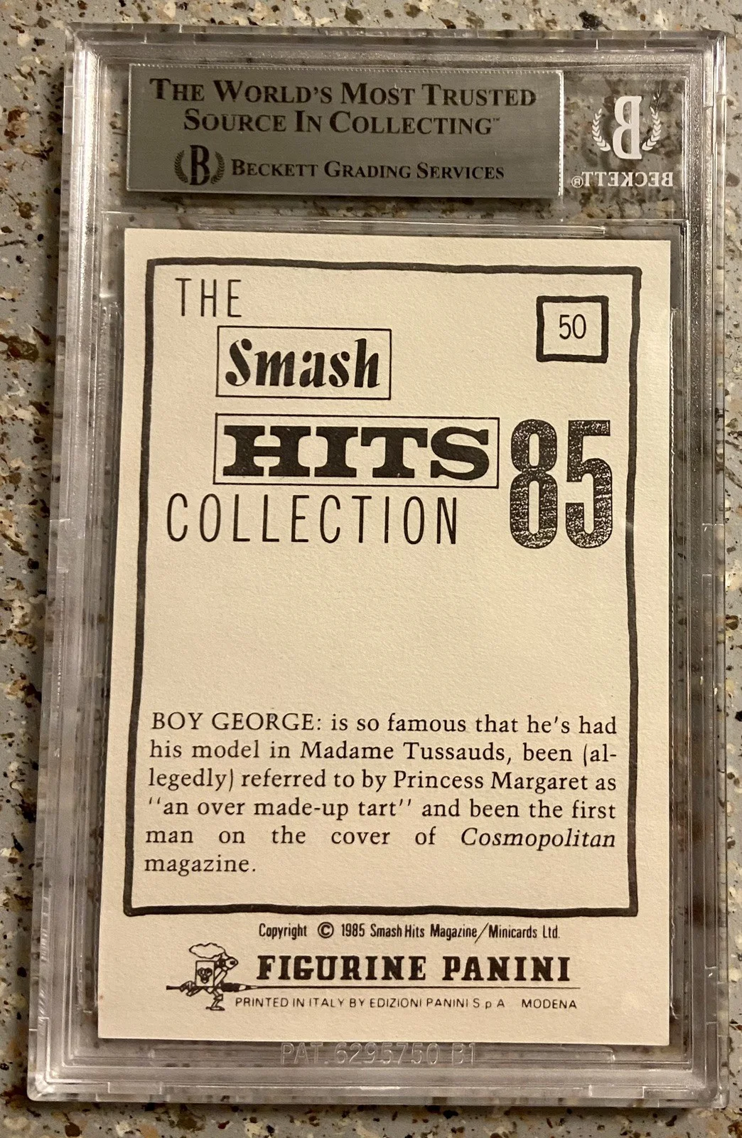 RARE! Culture Club Boy George SIGNED 1985 Panini Smash Hits Rookie Card- BGS COA, изображение 4