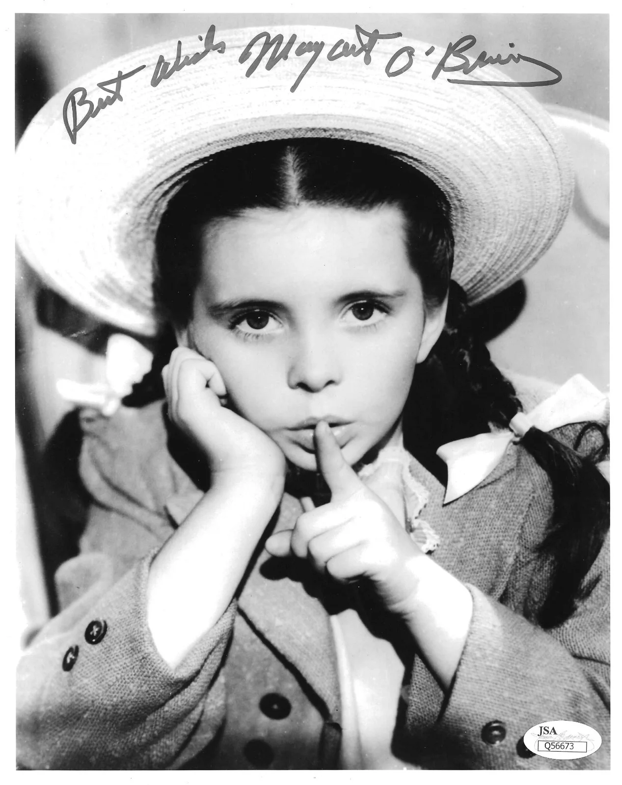 Margaret O'Brien — Margaret O'Brien JSA Certified Signed 8x10 B&W With JSA COA!