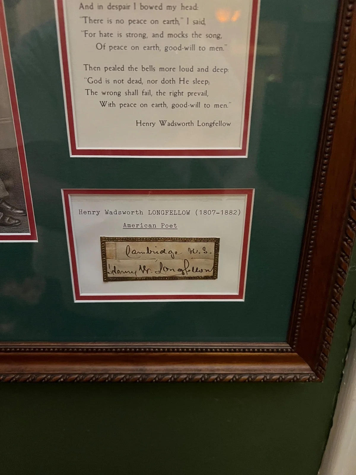 Henry Wadsworth Longfellow autograph, photo poem I heard the Bells on Christmas, изображение 3