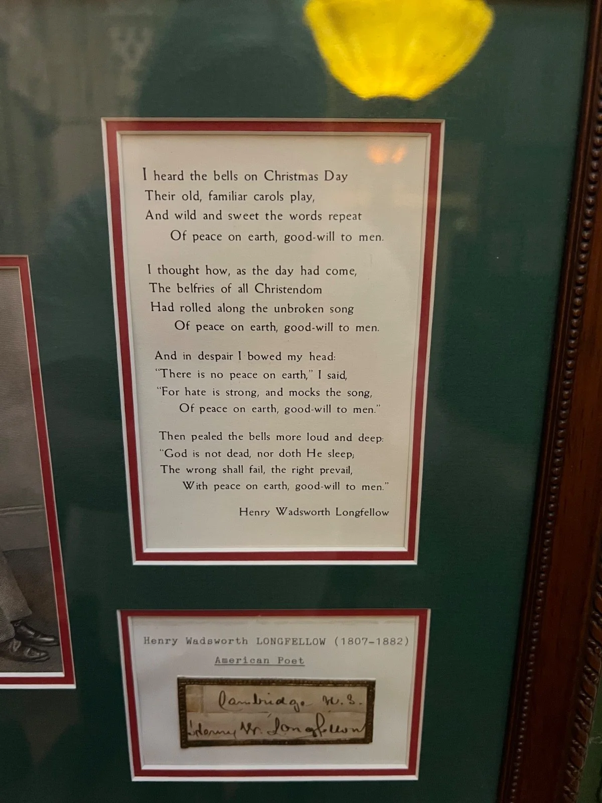 Henry Wadsworth Longfellow autograph, photo poem I heard the Bells on Christmas, изображение 4