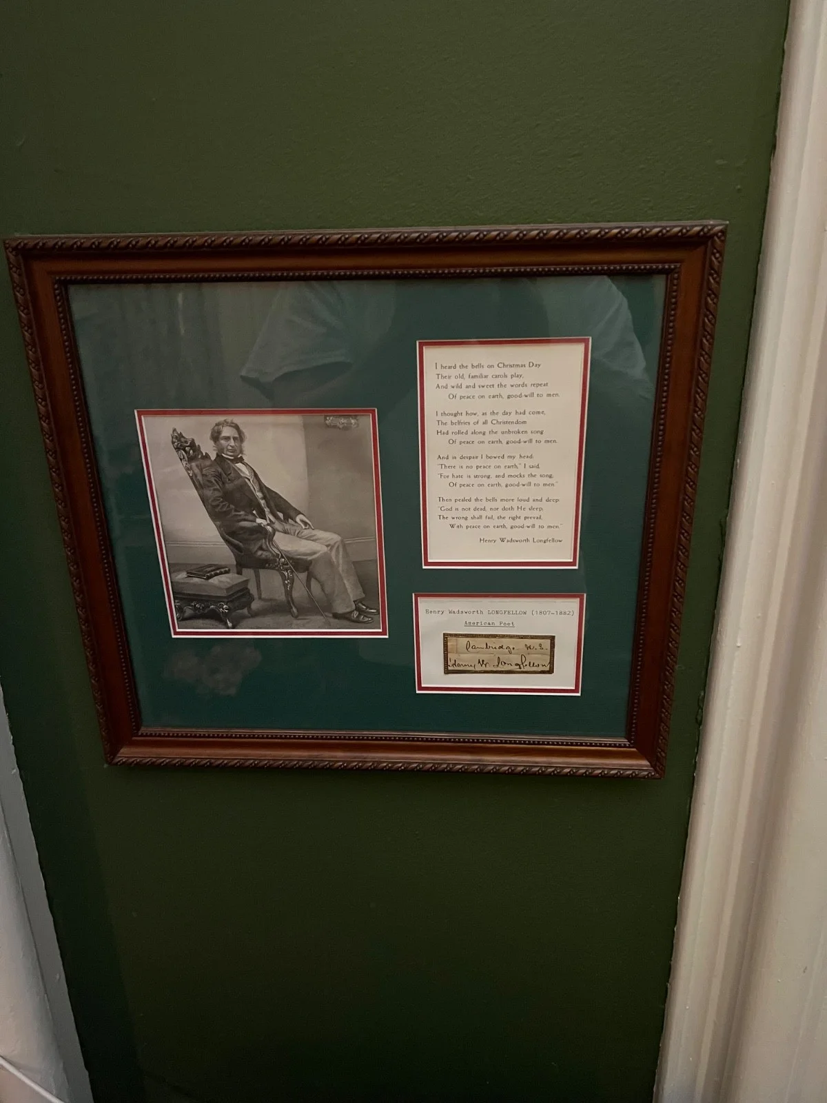 Henry Wadsworth Longfellow autograph, photo poem I heard the Bells on Christmas, изображение 5