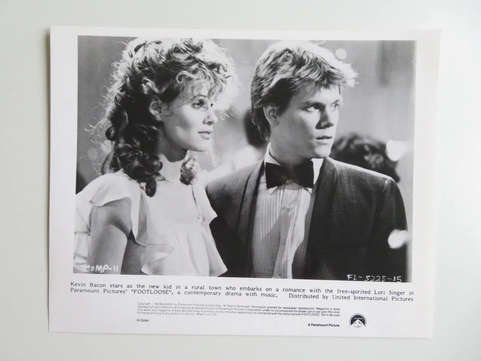 FOOTLOOSE MOVIE STILL PHOTO LOT OF 3 KEVIN BACON LORI SINGER JOHN LITHGOW 1984, изображение 5