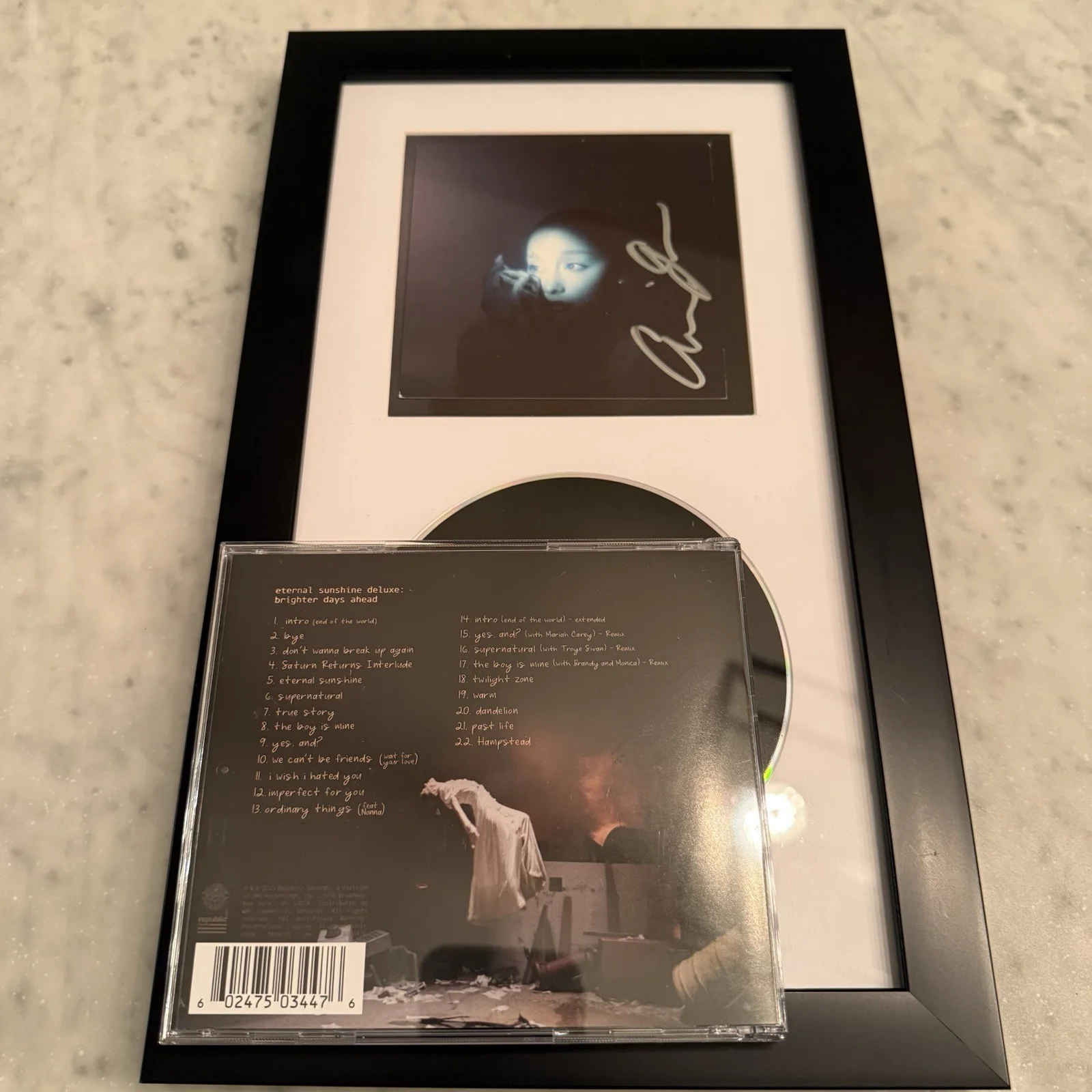 *Signed & Framed* Ariana Grande Eternal Sunshine CD, image 3