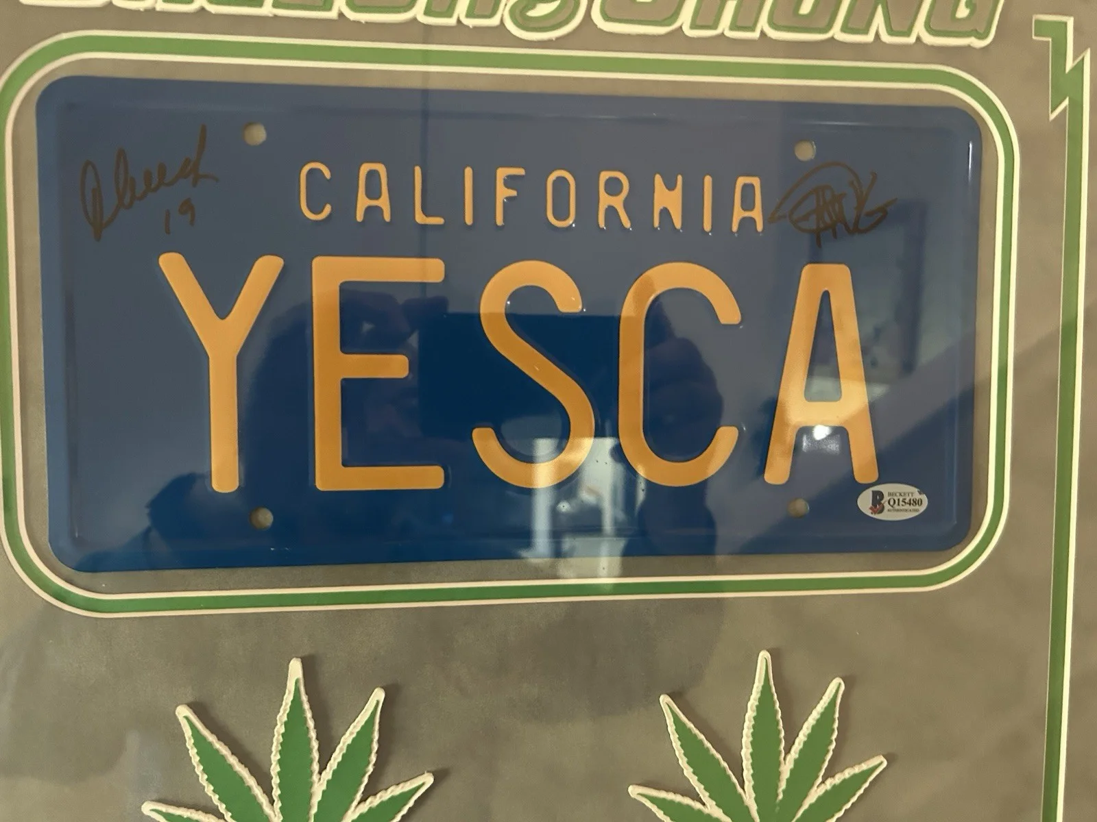 Cheech, Chong — Cheech And Chong Up In Smoke Signed And Autographed Plates Framed, image 2