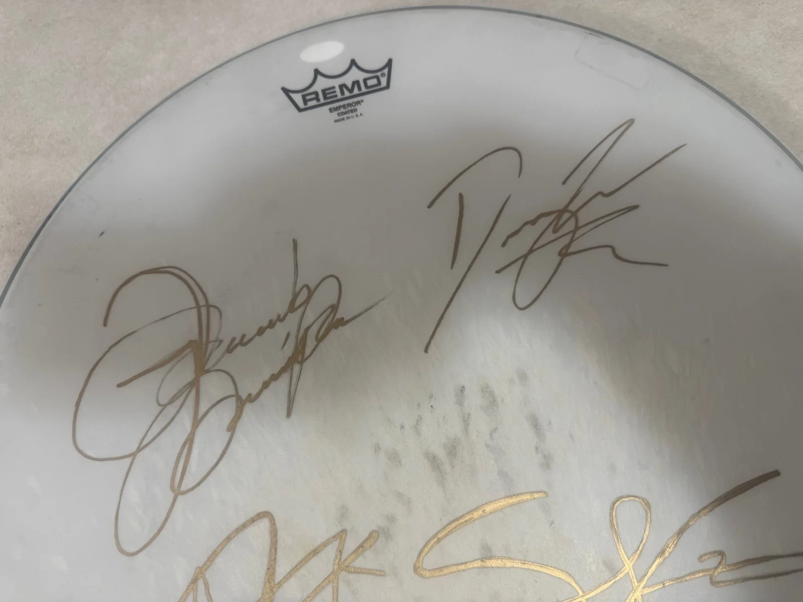 GRETA VAN FLEET Complete Band Signed 18' Remo Drum Head JSA Show Used Jake,Josh, изображение 2