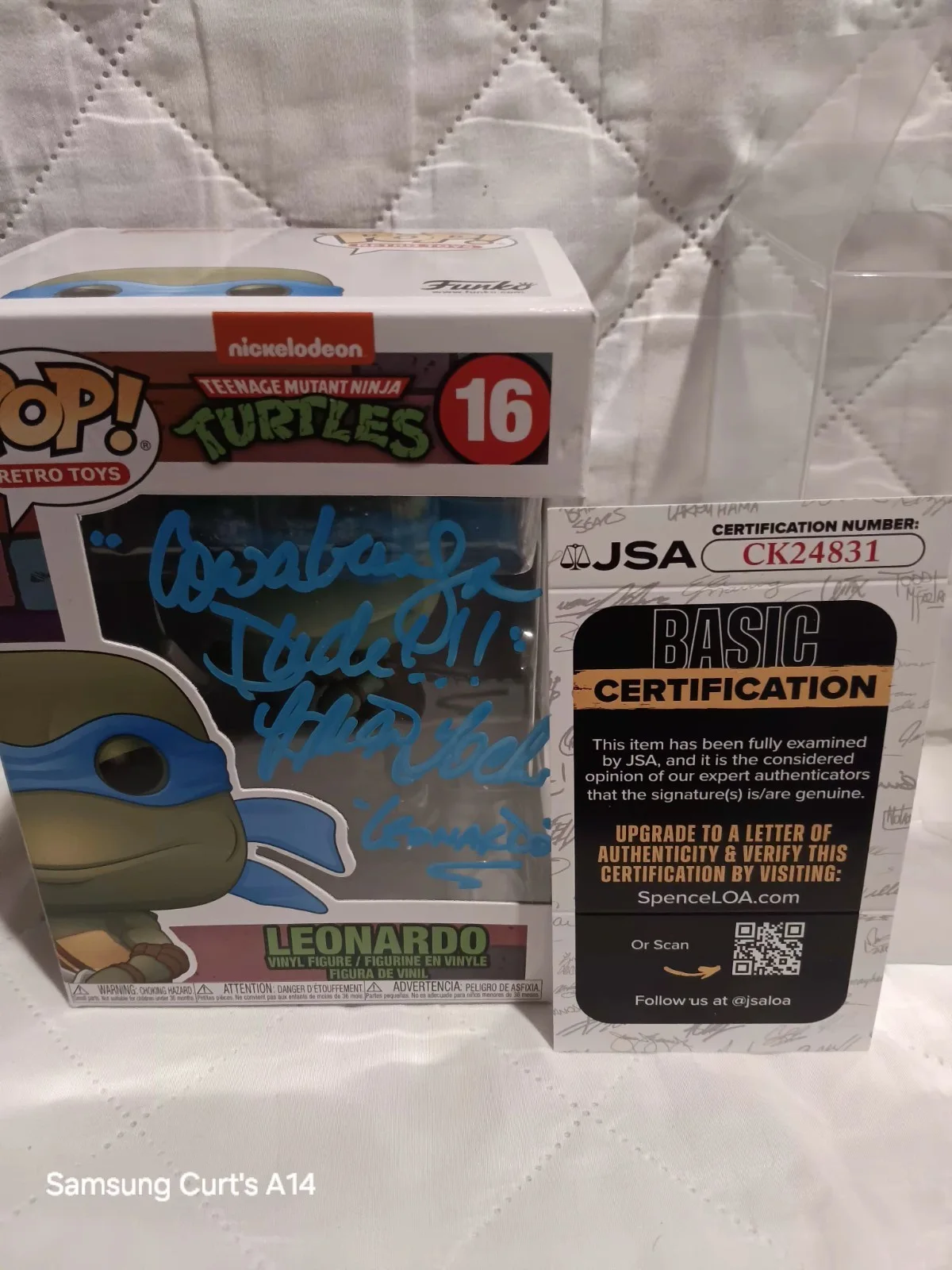 Brian Tochi — Brian Tochi Signed Leonardo TMNT Funko Pop #16 JSA CERT W/COA