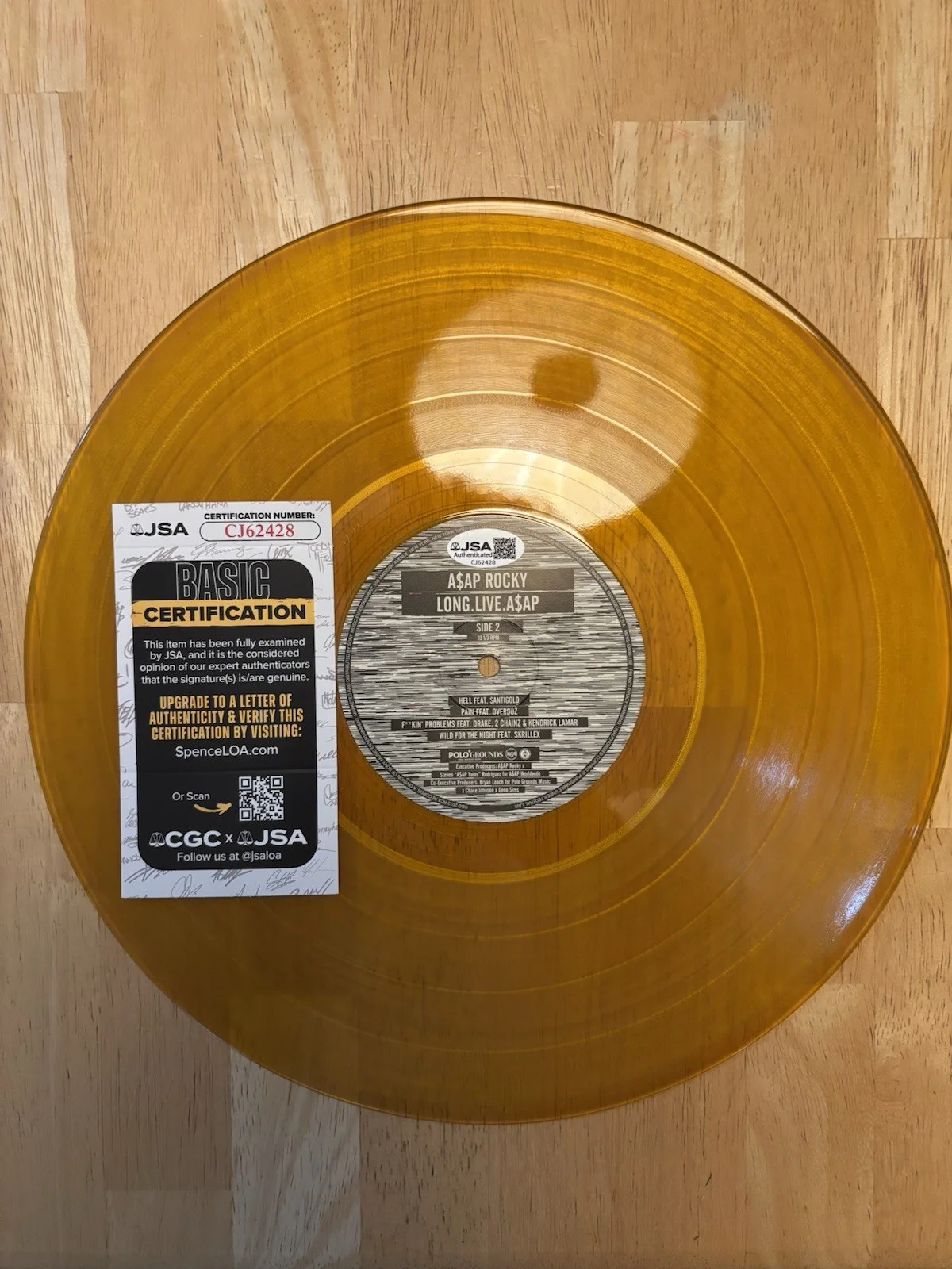 A$AP ASAP Rocky Signed Autographed Long.Live.A$AP Album DISC ONLY JSA COA, изображение 2