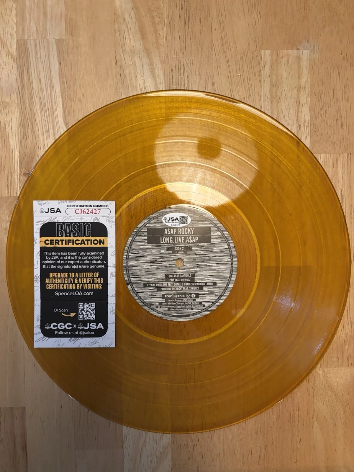 A$AP ASAP Rocky Signed Autographed Long.Live.A$AP Album DISC ONLY JSA COA, изображение 2