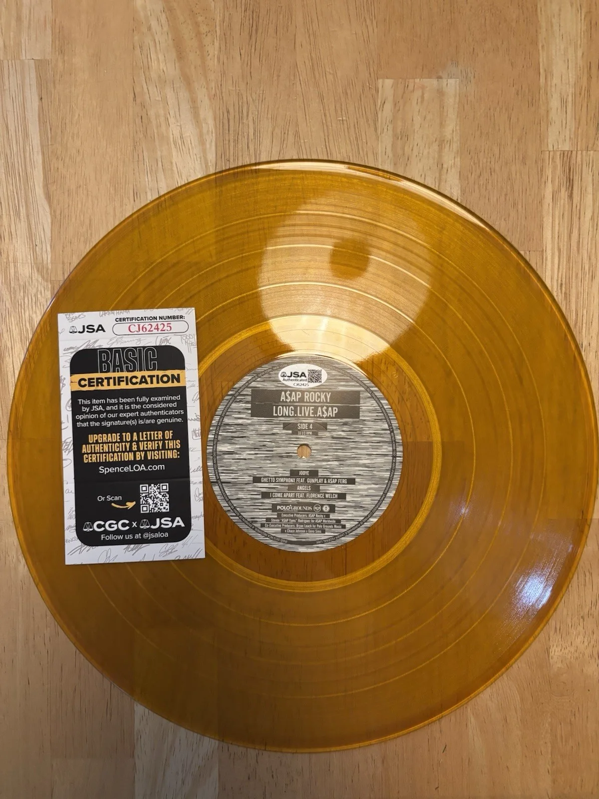 A$AP ASAP Rocky Signed Autographed Long.Live.A$AP Album DISC ONLY JSA COA, изображение 2