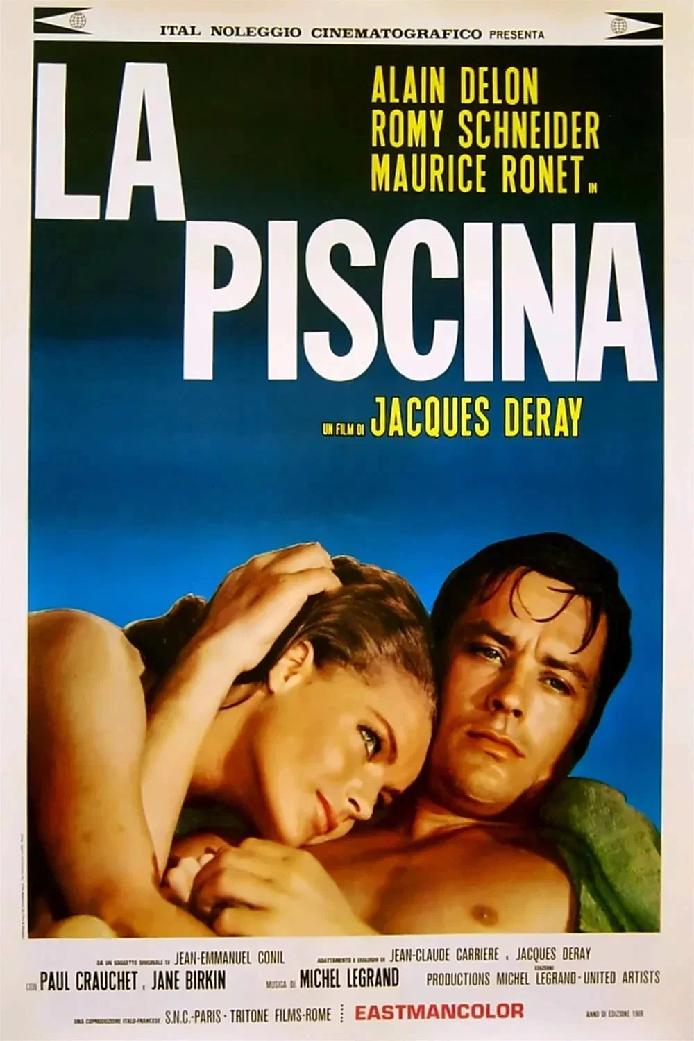 VINTAGE "La Piscine" 1969 Theatrical Film Poster Fine Art Modern Postcard, изображение 2