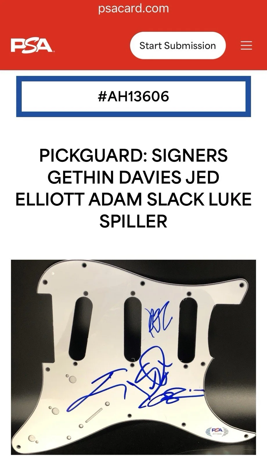 The Struts Signed Guitar Autographed Custom Artwork PSA COA, image 5