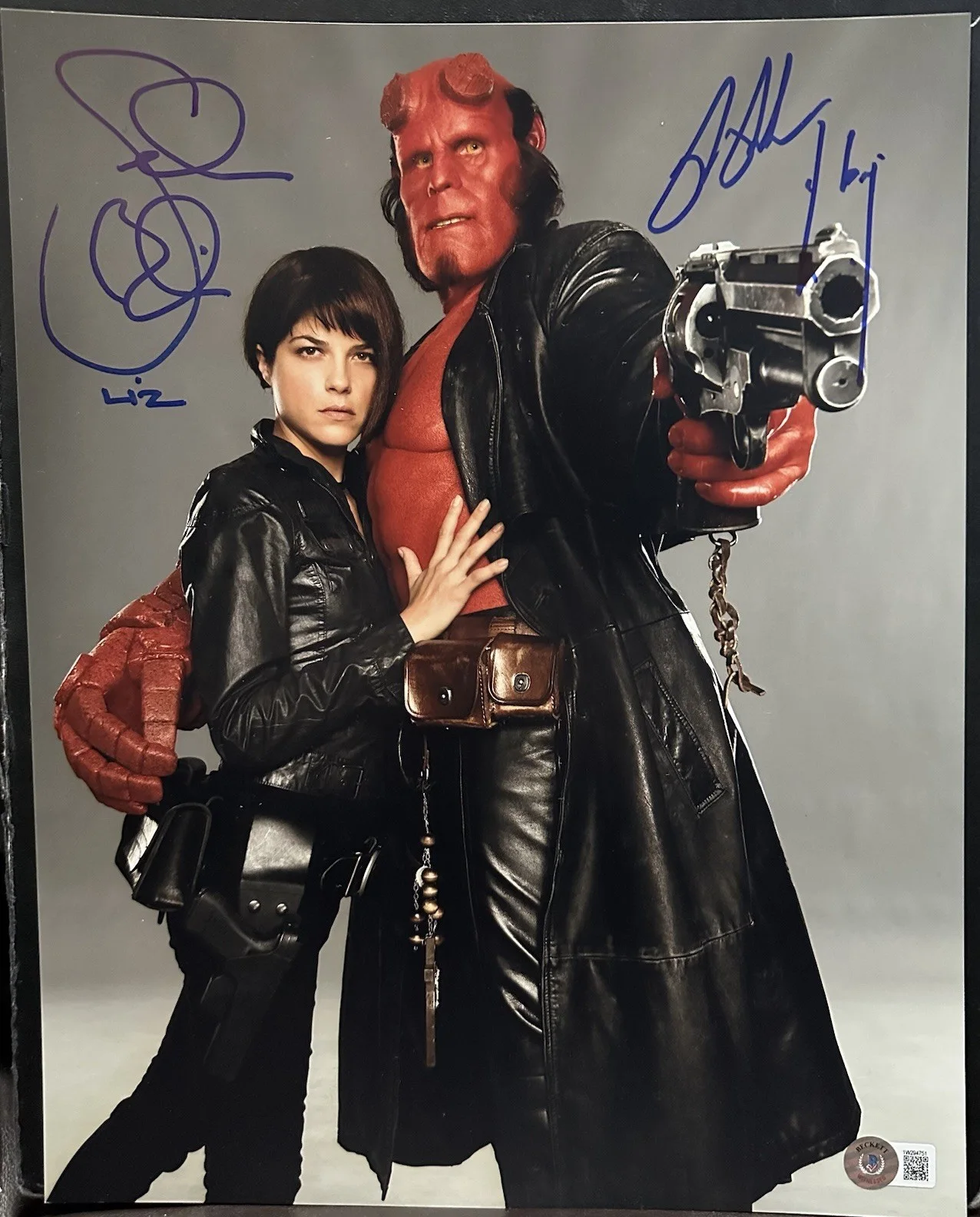 Selma Blair — Selma Blair Ron Perlman Autographed Hellboy 11x14 Photograph w/ char ! BAS