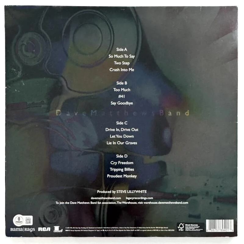 Carter Beauford, Stefan Lessard, Dave Matthews, Boyd Tinsley — Dave Matthews Boyd Carter & Stefan Signed Autograph Crash Album Record BAS COA, изображение 2