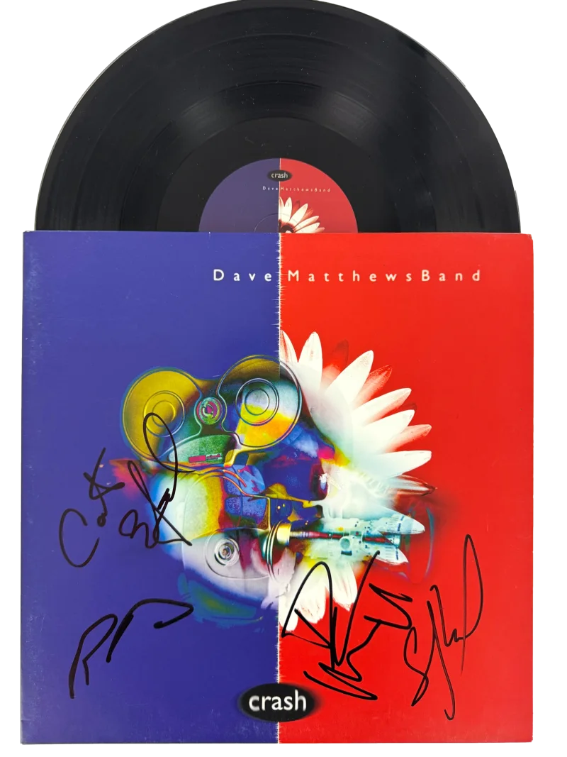 Carter Beauford, Stefan Lessard, Dave Matthews, Boyd Tinsley — Dave Matthews Boyd Carter & Stefan Signed Autograph DMB Album Record Beckett COA