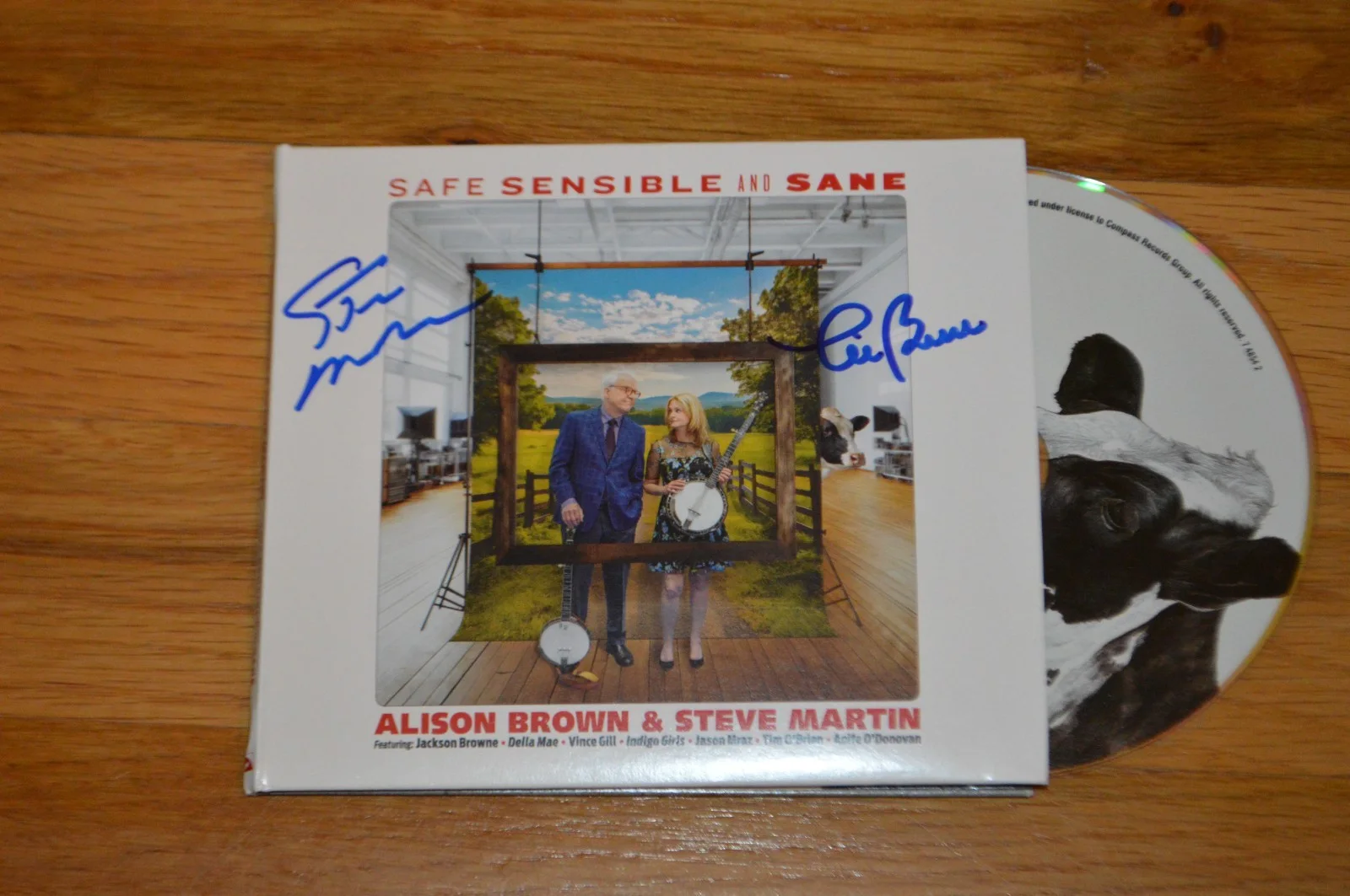 Steve Martin & Alison Brown Signed "Safe Sensible & Sound" CD Cover with JSA COA, изображение 2