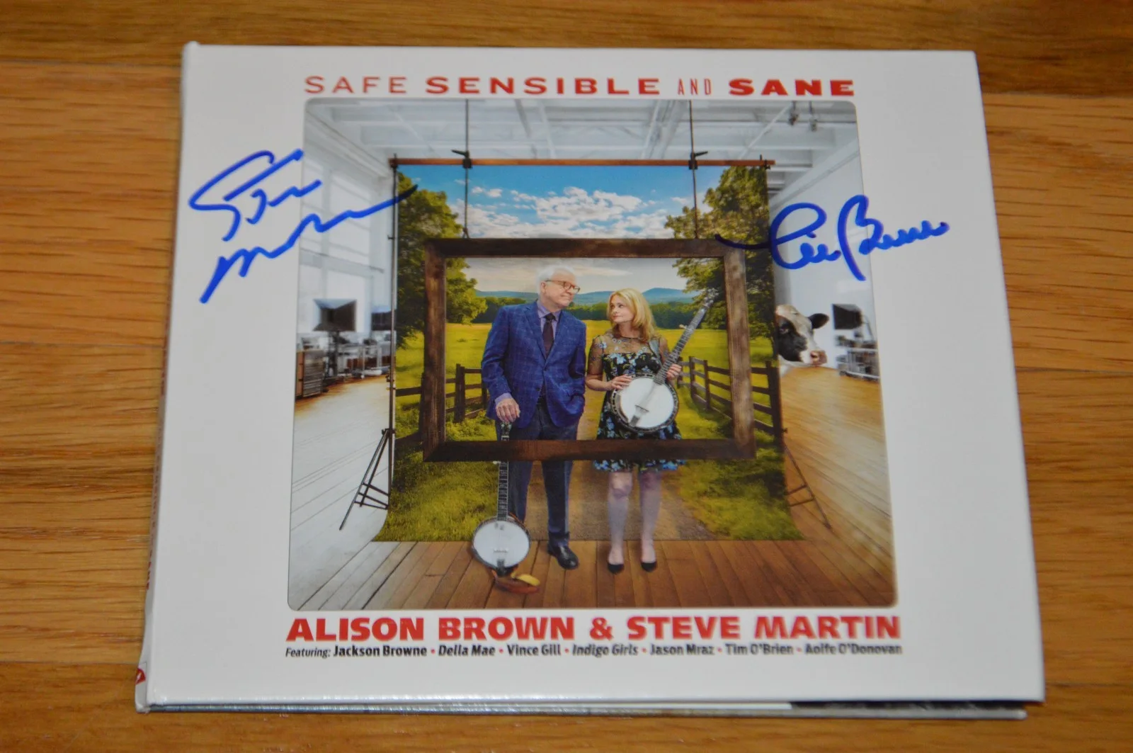 Steve Martin & Alison Brown Signed "Safe Sensible & Sound" CD Cover with JSA COA, изображение 3
