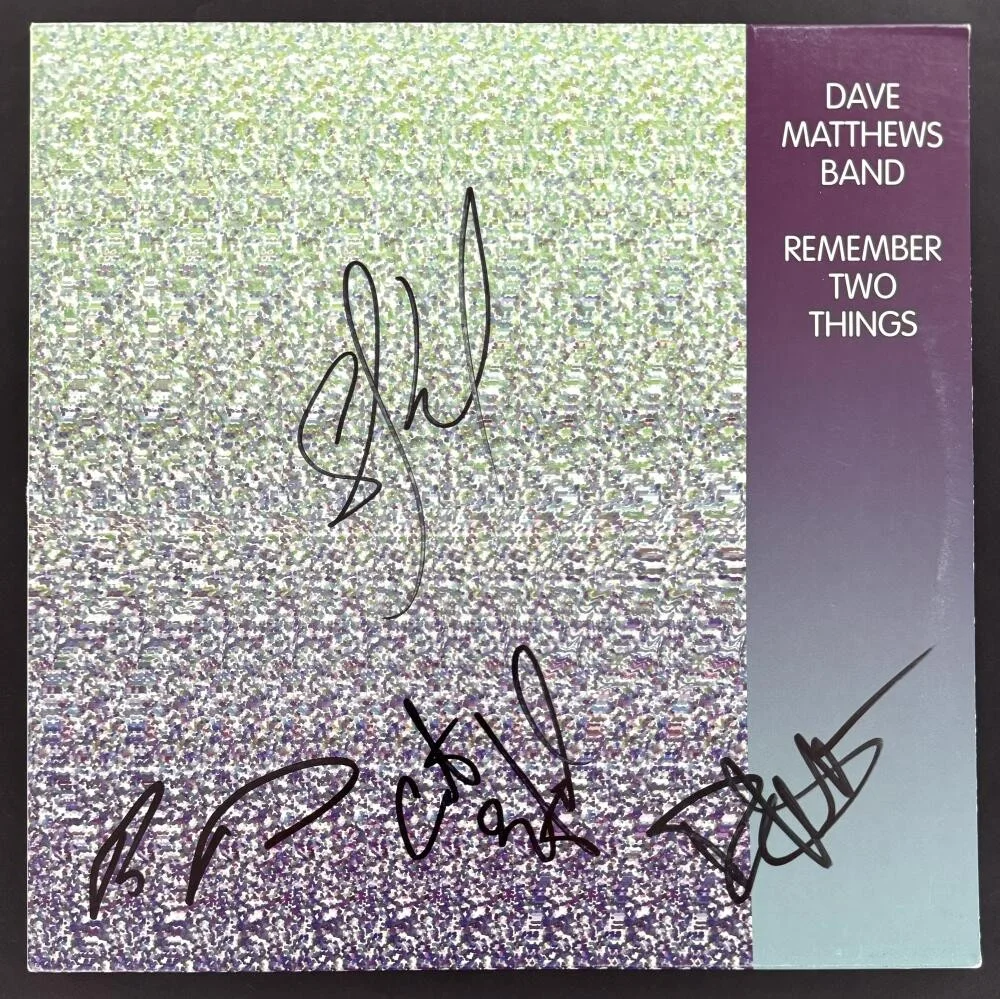Carter Beauford, Stefan Lessard, Dave Matthews, Boyd Tinsley — Dave Matthews Band Signed Autograph Record - Dave Boyd Carter Stefan Beckett COA