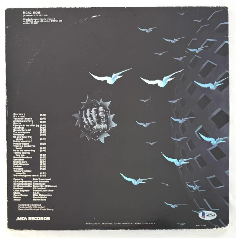 Roger Daltrey, Pete Townshend — Roger Daltrey Pete Townshend Signed Autograph The Who Tommy Album Record BAS COA, image 2
