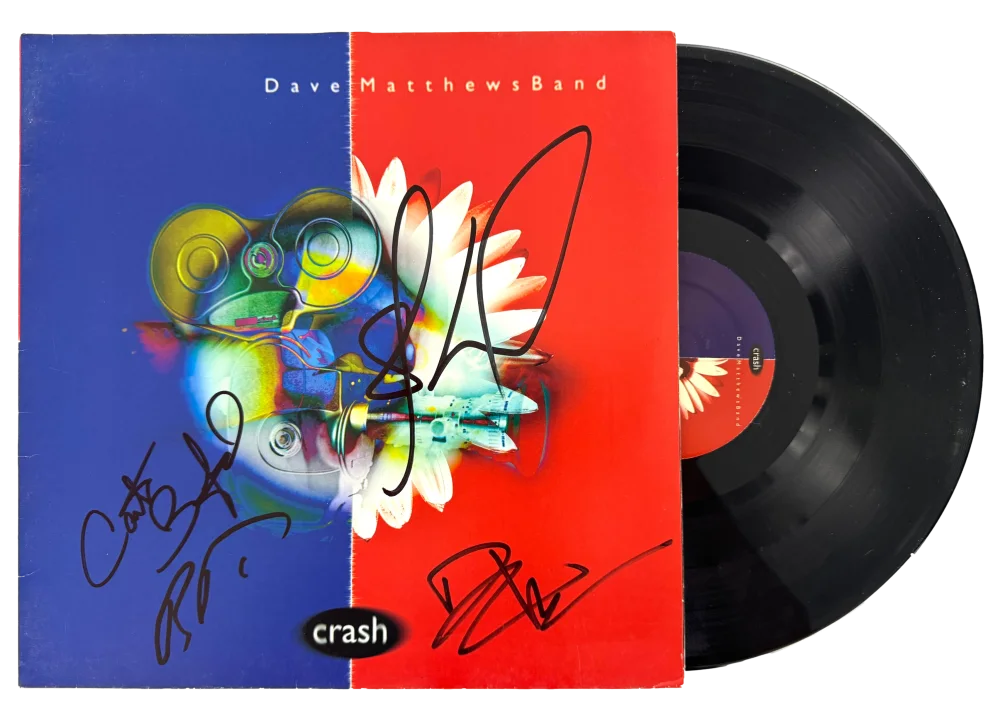 Carter Beauford, Stefan Lessard, Dave Matthews, Boyd Tinsley — Dave Matthews Band Signed Autograph Crash Album - Dave Boyd Carter Stefan w/ BAS