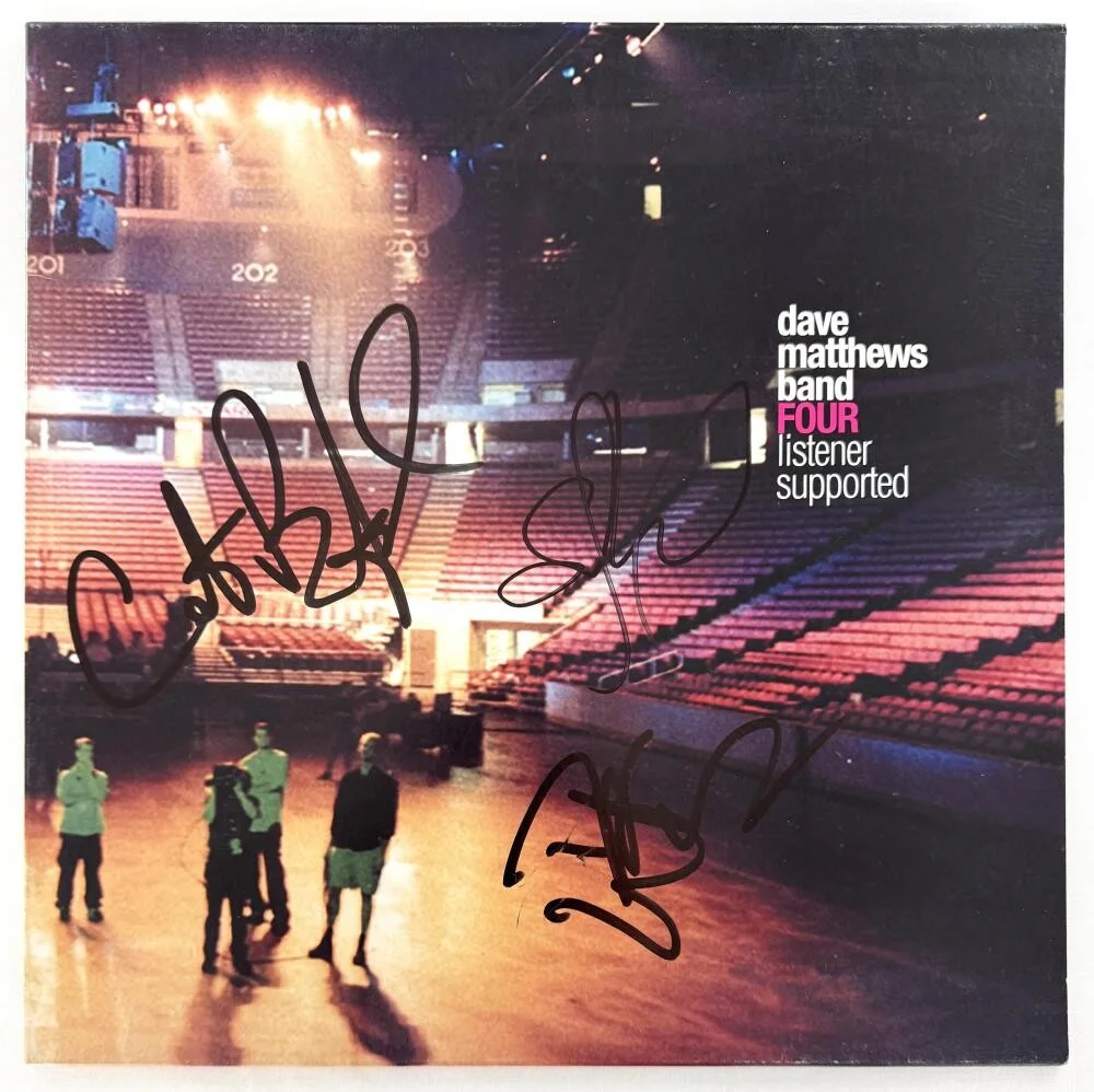 Carter Beauford, Stefan Lessard, Dave Matthews — Dave Matthews Band x3 Signed Autograph Album Vinyl Record LP w/ Beckett COA