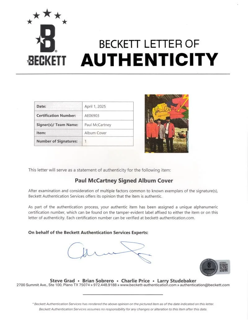 Paul McCartney — Paul McCartney The Beatles Signed Autograph Album Vinyl Record w/ LP Beckett COA, изображение 4
