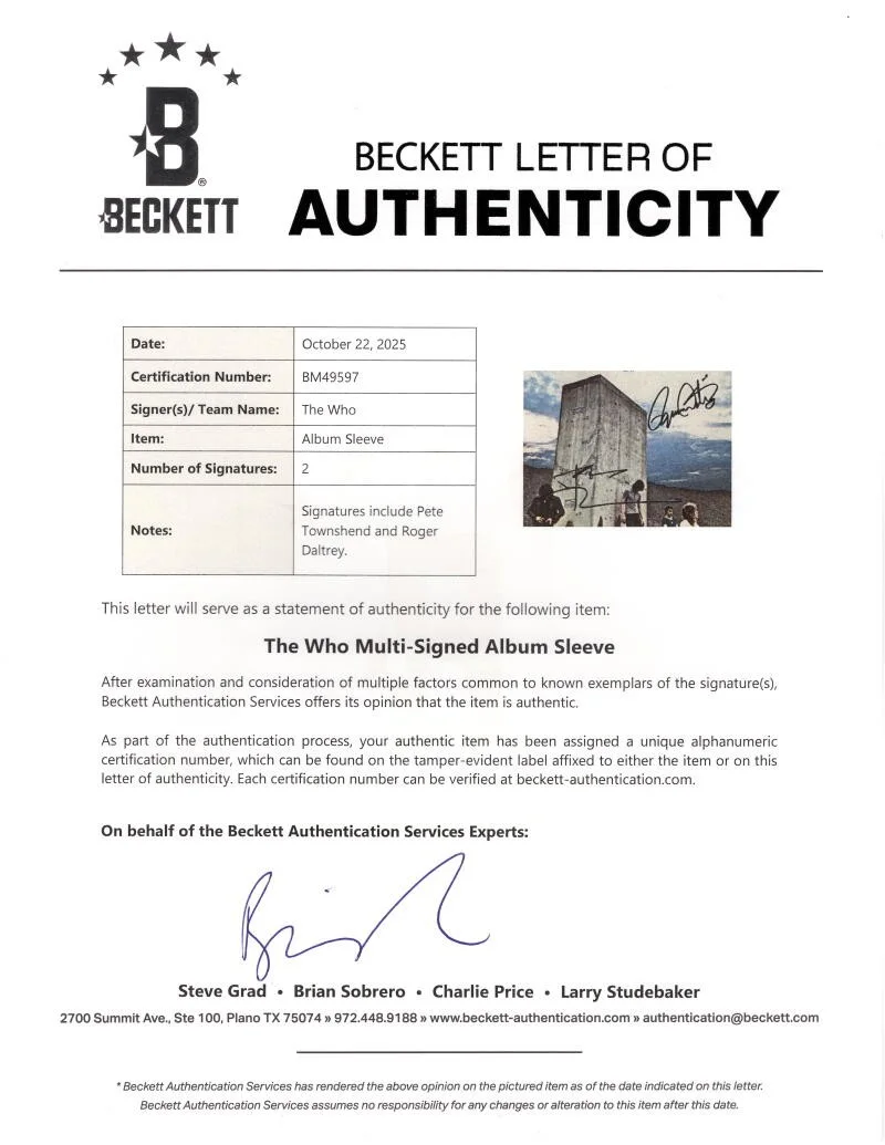 Roger Daltrey, Pete Townshend — Roger Daltrey Pete Townshend Signed Autograph Who's Next Album Record w/ Beckett, image 4
