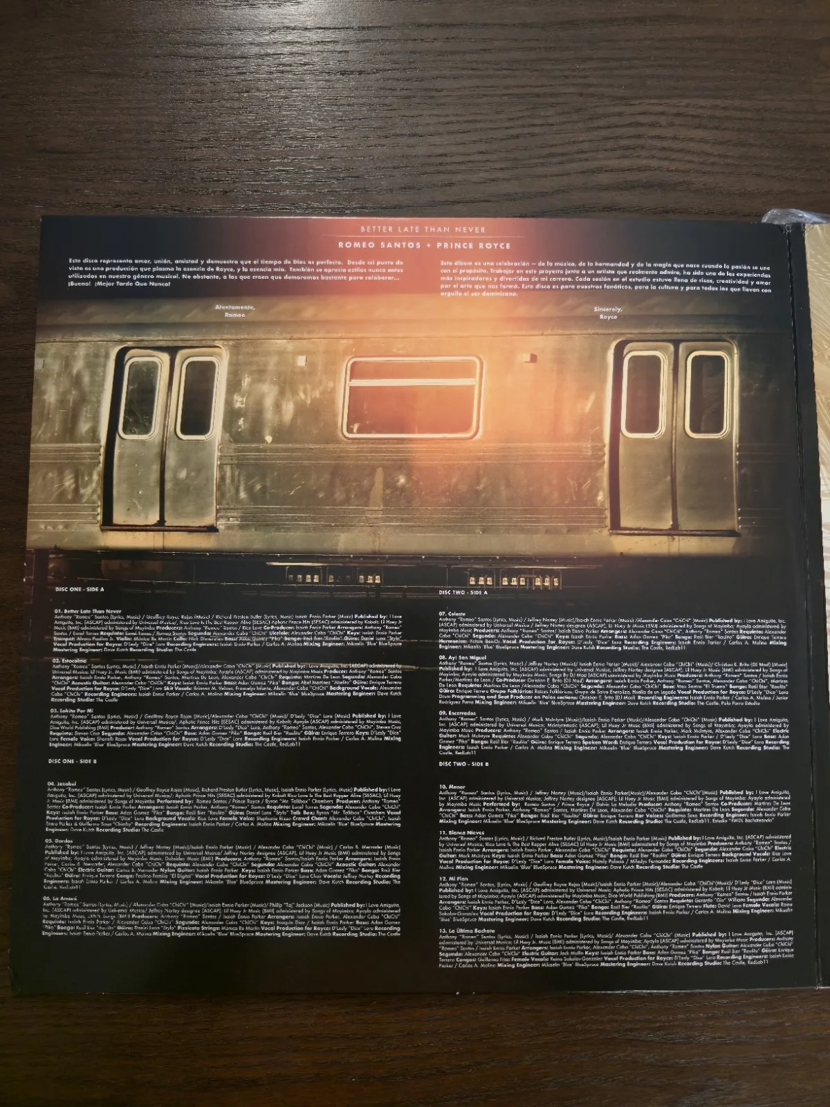 Romeo Santos and Prince Royce Signed Insert Vinyl “BETTER LATE THAN NEVER”, image 4