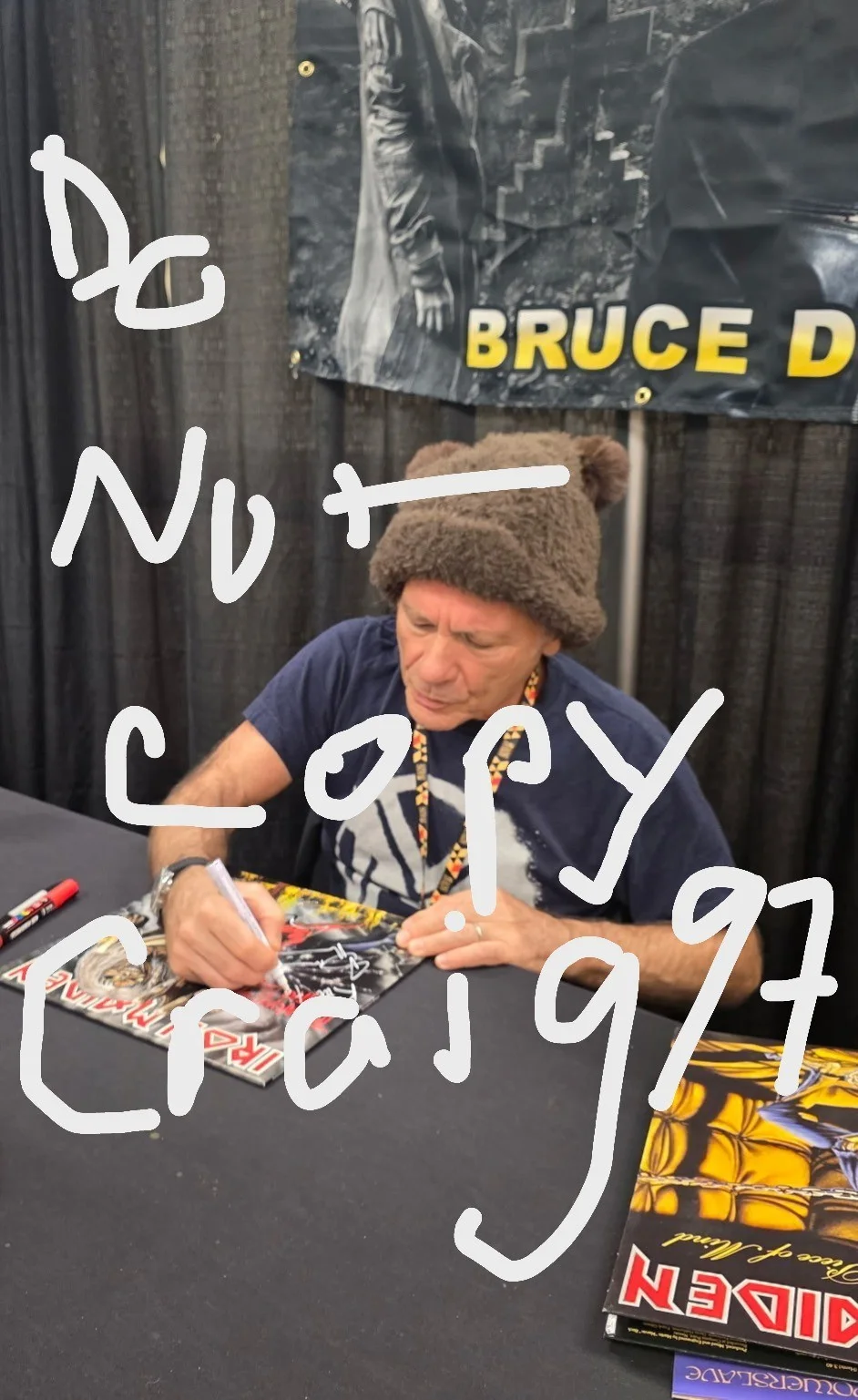 BRUCE DICKINSON SIGNED NUMBER OF THE BEAST LP INSCRIBED EXACT PROOF! IRON MAIDEN, image 2