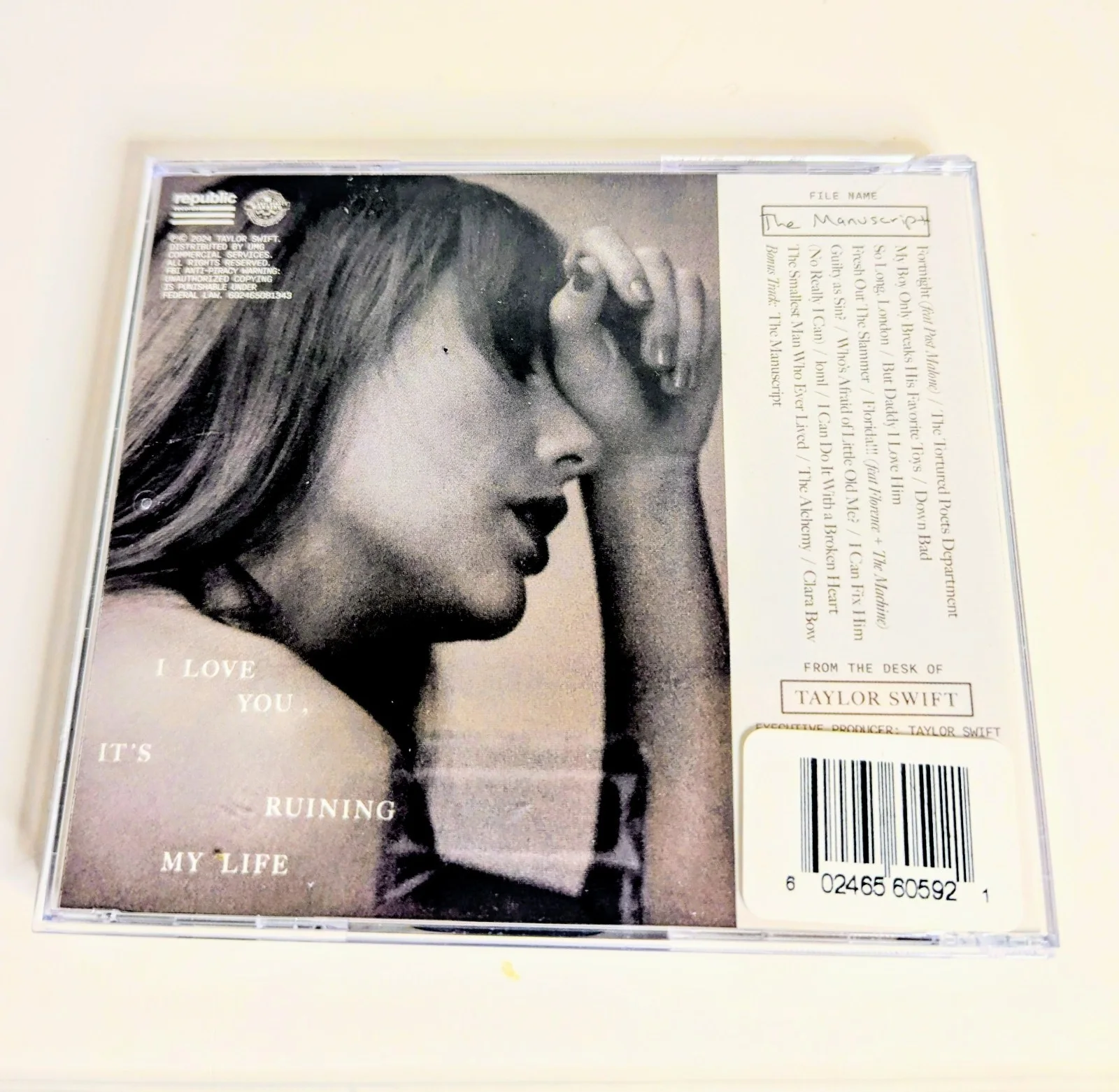 Taylor Swift The Tortured Poets Department Signed Autographed CD COA Beckett, изображение 5