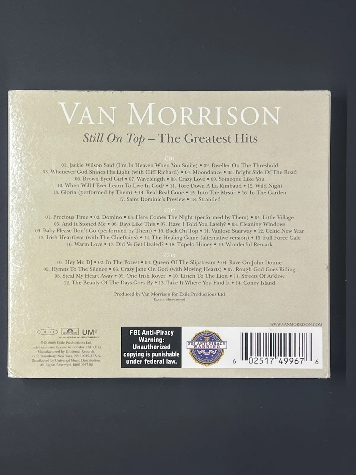 Van Morrison Signed Still On Top The Greatest Hits CD Booklet JSA LOA, image 2