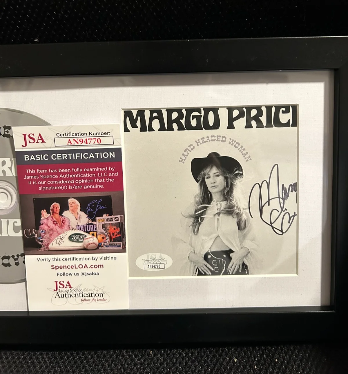 Margo Price Signed Hard Headed Woman CD Cover Framed & Matted W/ JSA COA, изображение 2