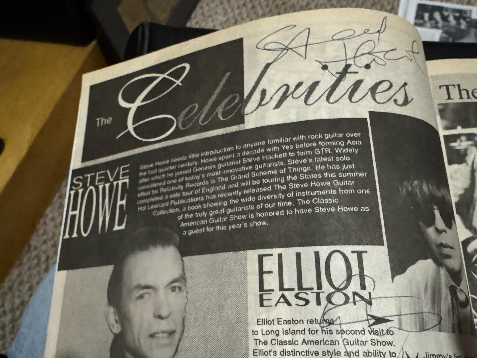 1994 Classic American Guitar Show Program Signed By Steve Howe & Elliot Easton, image 4