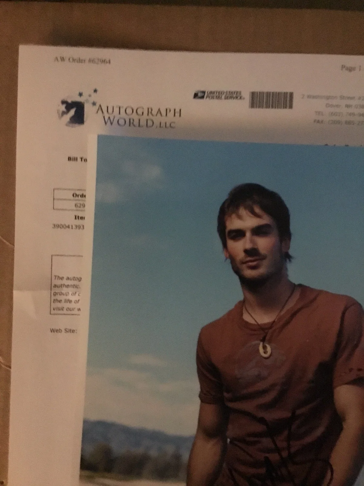 Ian Somerhalder — Ian Somerhalder Signed 8X10 Photo “Vampire Diaries” “Lost”, image 2