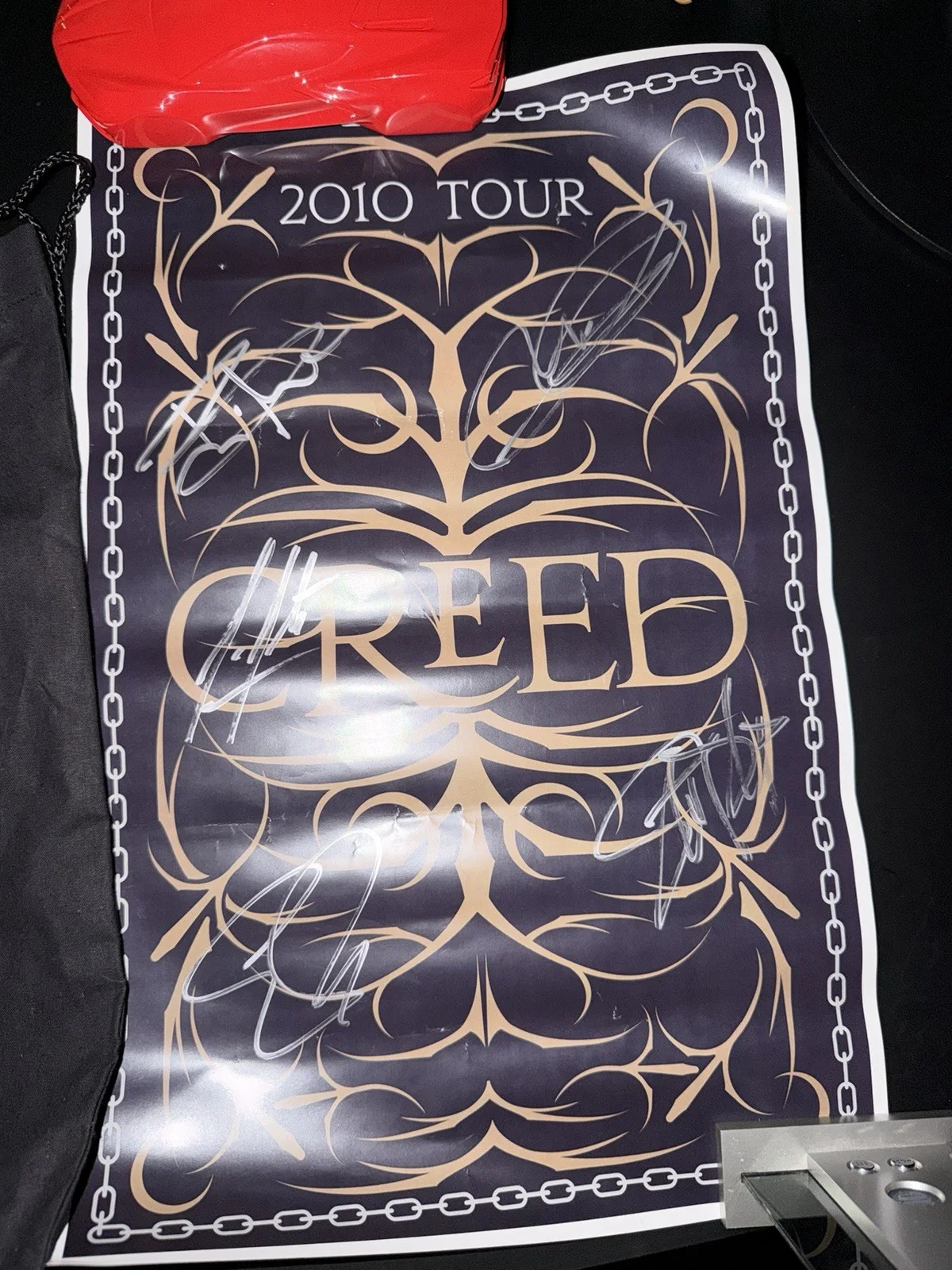CREED SIGNED POSTER 2010 & 2024 VIP PACKAGES BAG LAMINATE, image 4