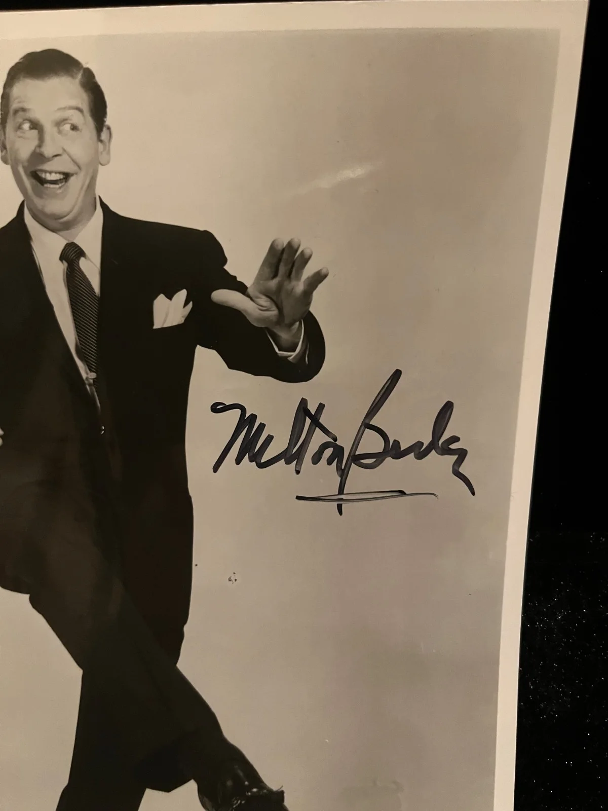 Milton Berle Signed Autographed 8x10 Black and White Photograph Photo w COA, image 2