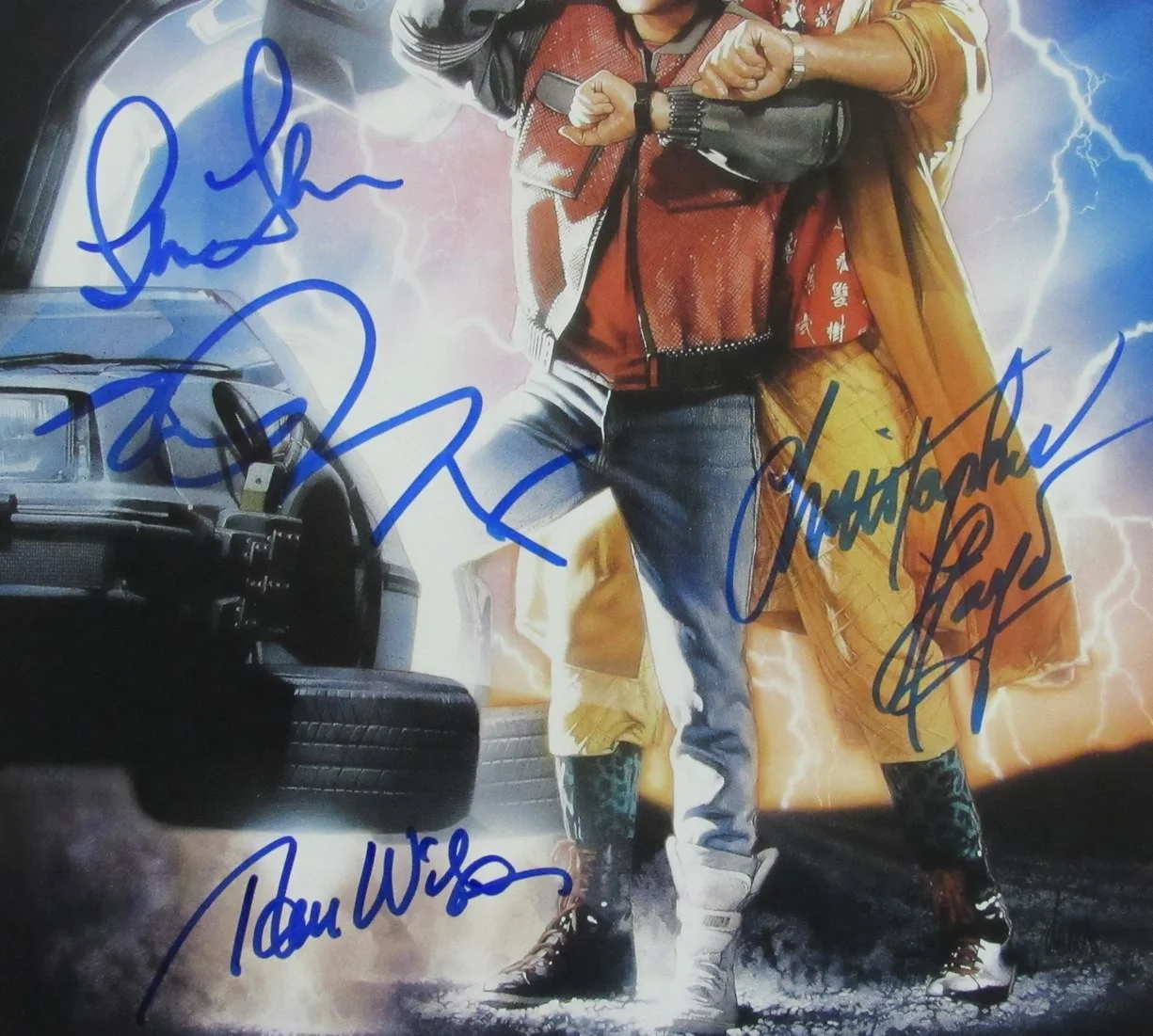 Foto firmada por Michael J Fox/Lloyd/Thompson/Wilson (4) 11x17 Regreso al futuro JSA 097, изображение 2