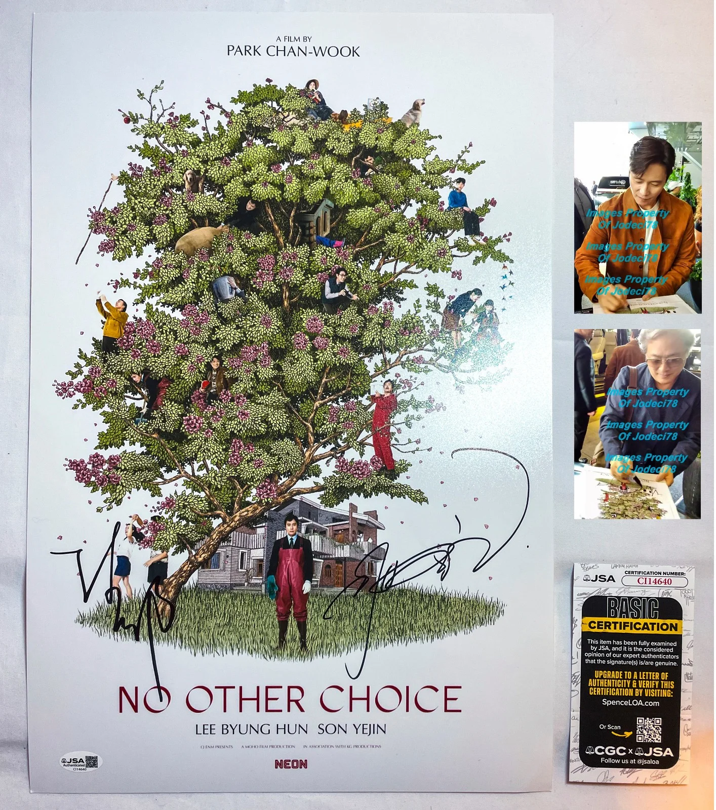 Lee Byung-hun, Park Chan-wook — Lee Byung-hun & Park Chan-wook dual Signed NO OTHER CHOICE 12x18 Photo JSA