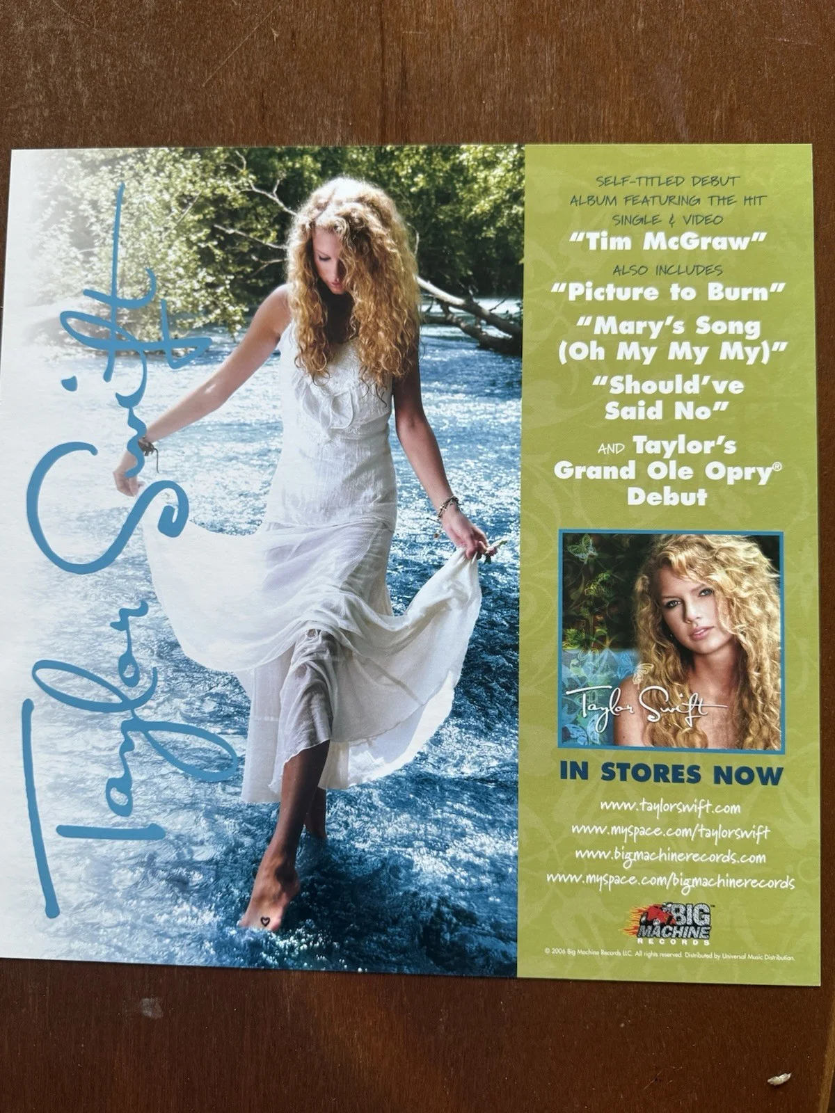 Taylor Swift autographed 12 x 12 from 2007 beautiful !, image 3