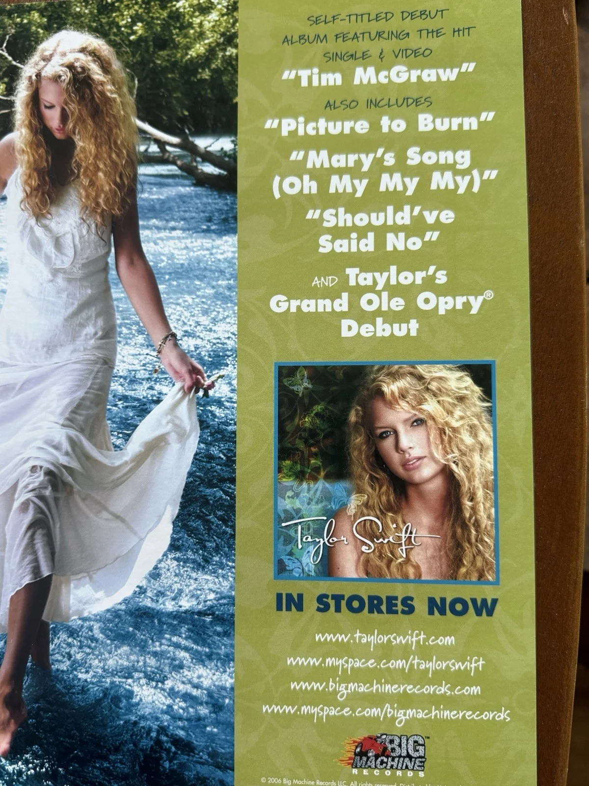 Taylor Swift autographed 12 x 12 from 2007 beautiful !, image 5