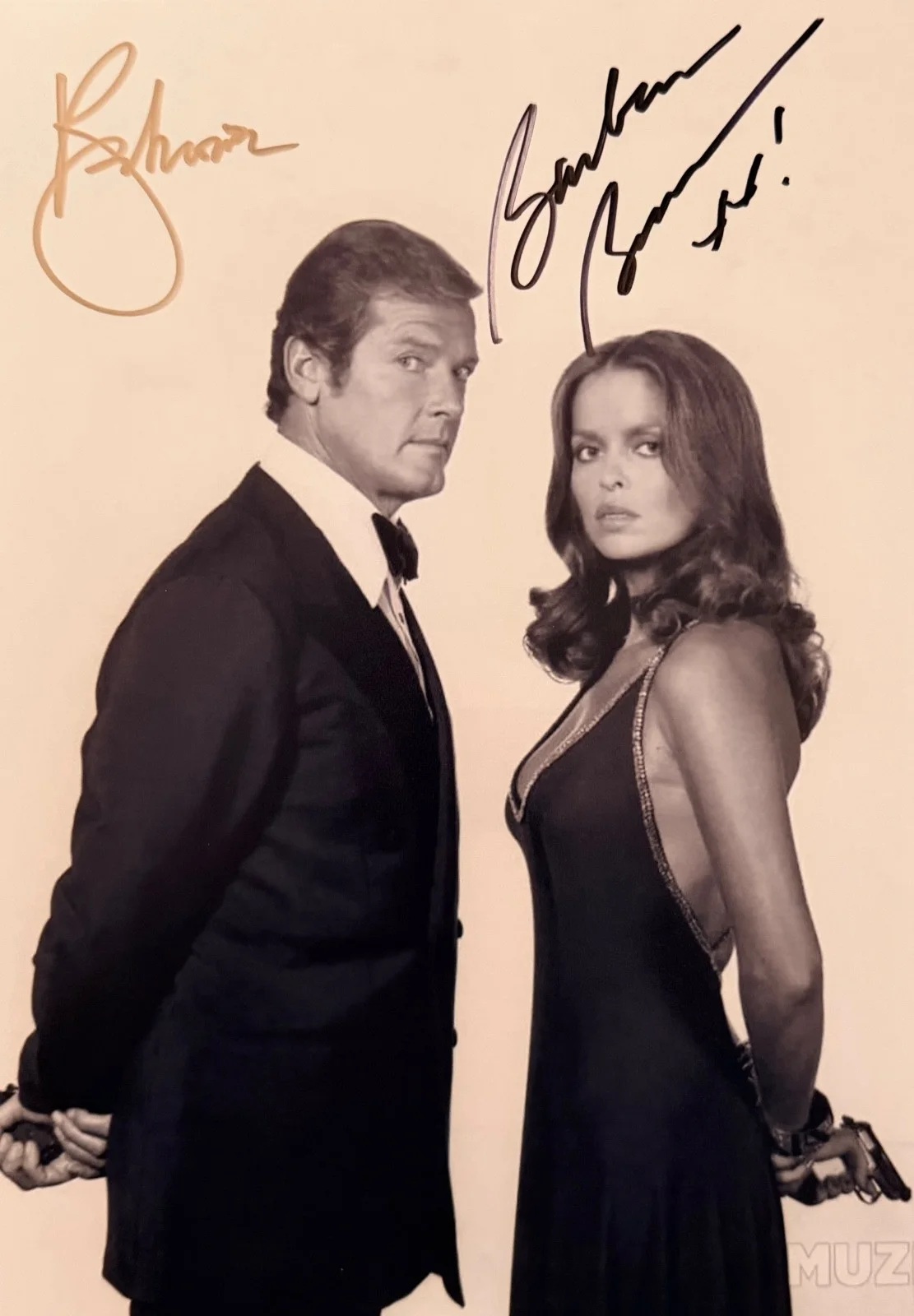 Roger Moore, Barbara Bach — Roger Moore & Barbara Bach Signed 8x11.5 James Bond 007 Photo w/ COA