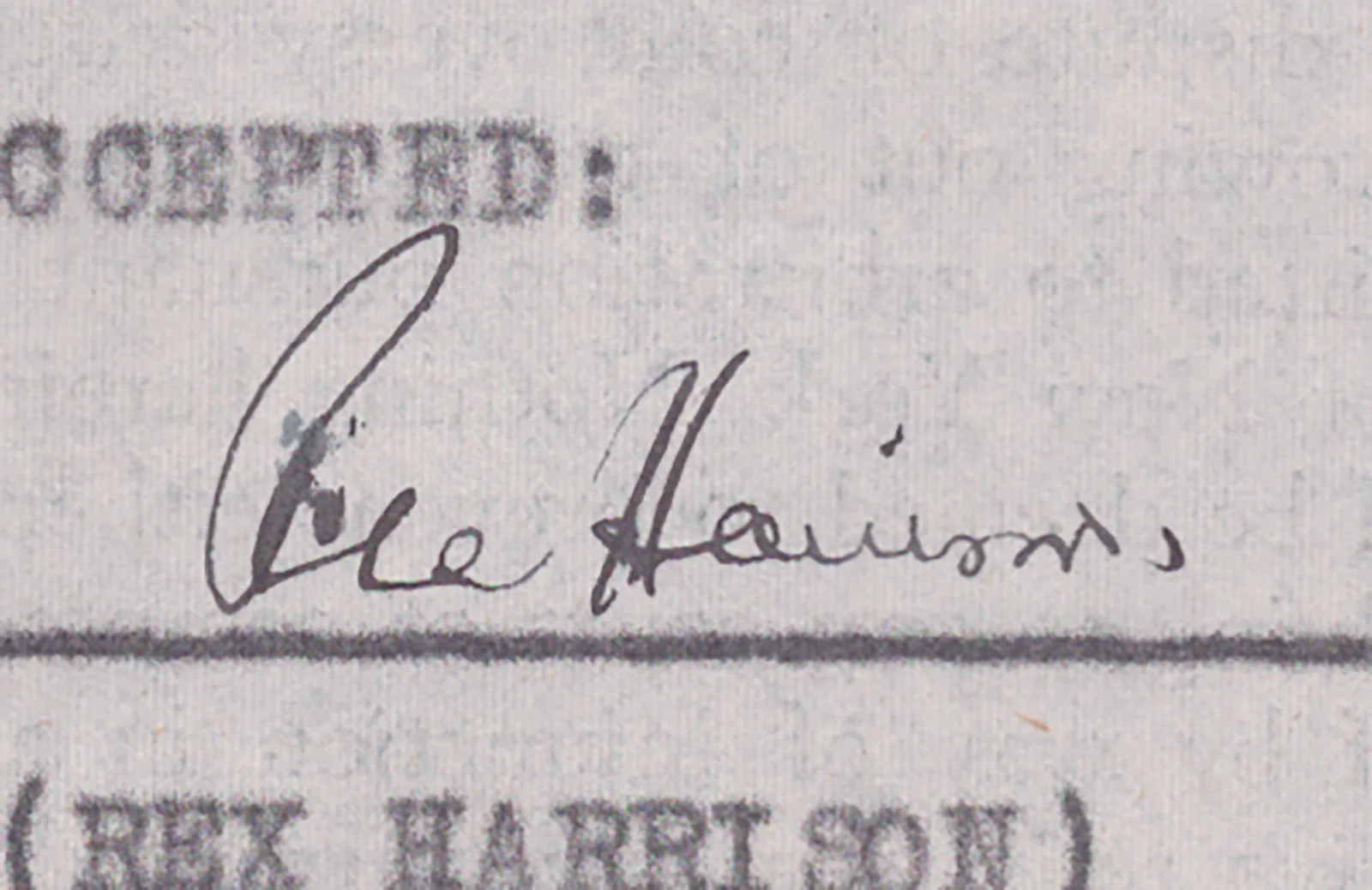 Rex Harrison, Armina Marshall — REX HARRISON - DOCUMENT SIGNED 09/25/1946 CO-SIGNED BY: ARMINA MARSHALL, image 2