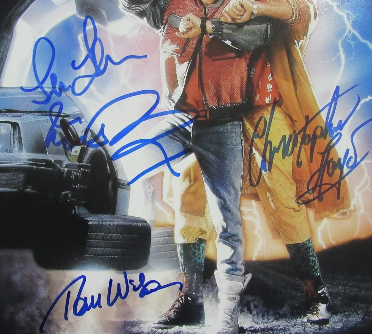 Michael J Fox/Lloyd/Thompson/Wilson (4)Signed 11x17 Photo Back to Future JSA 096, image 2