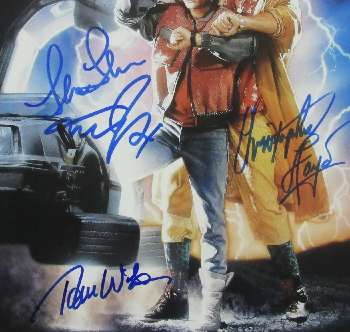Michael J Fox/Lloyd/Thompson/Wilson (4)Signed 11x17 Photo Back to Future JSA 093, изображение 2
