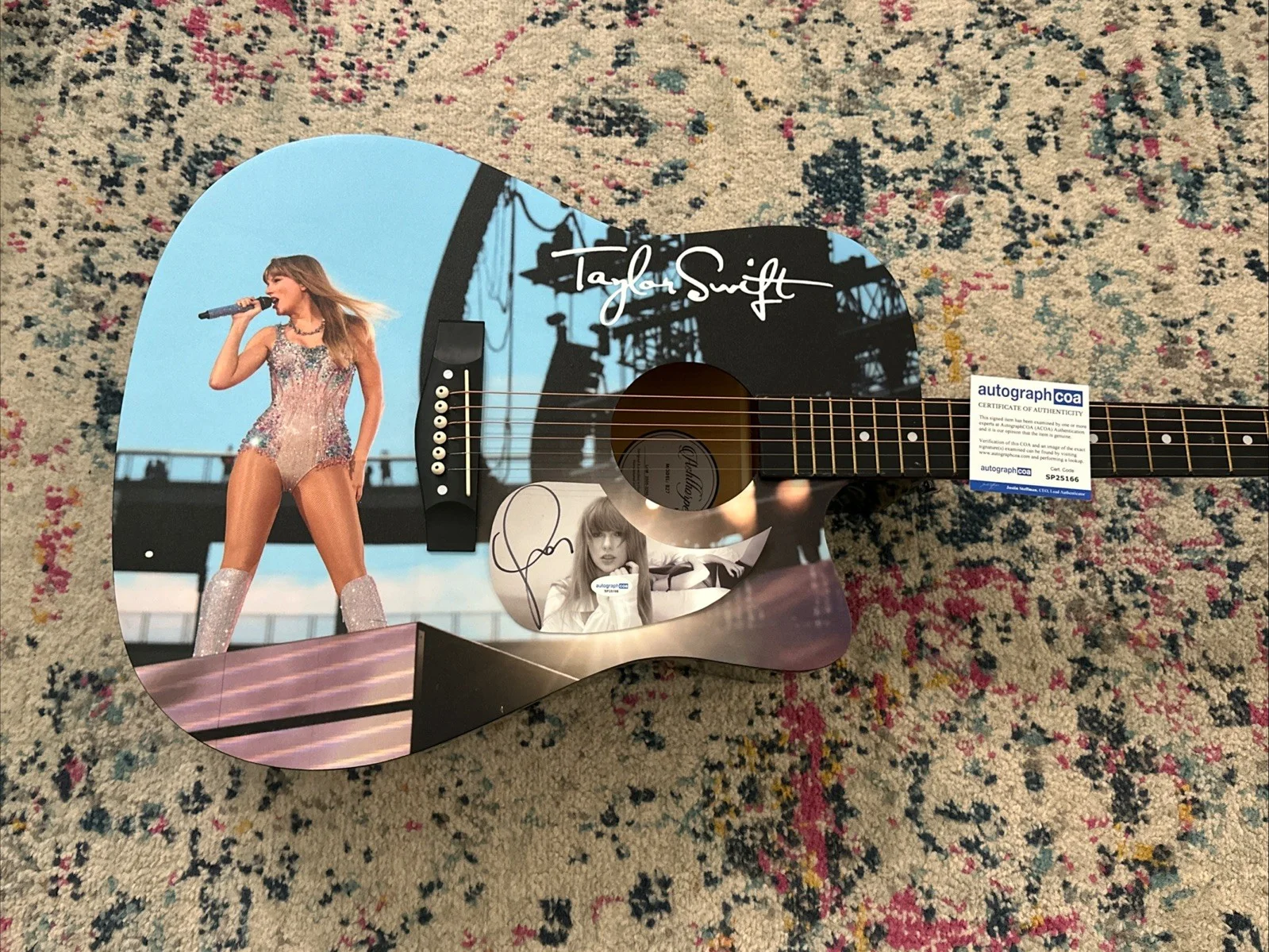 🚨Rare TAYLOR SWIFT Signed CUSTOM FULL SIZE Acoustic Guitar Country ACOA 🚨🎸, image 2