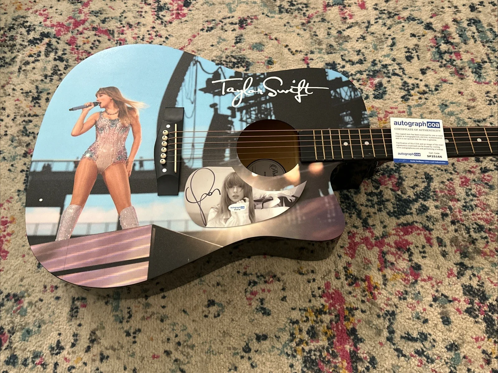 🚨Rare TAYLOR SWIFT Signed CUSTOM FULL SIZE Acoustic Guitar Country ACOA 🚨🎸, image 4