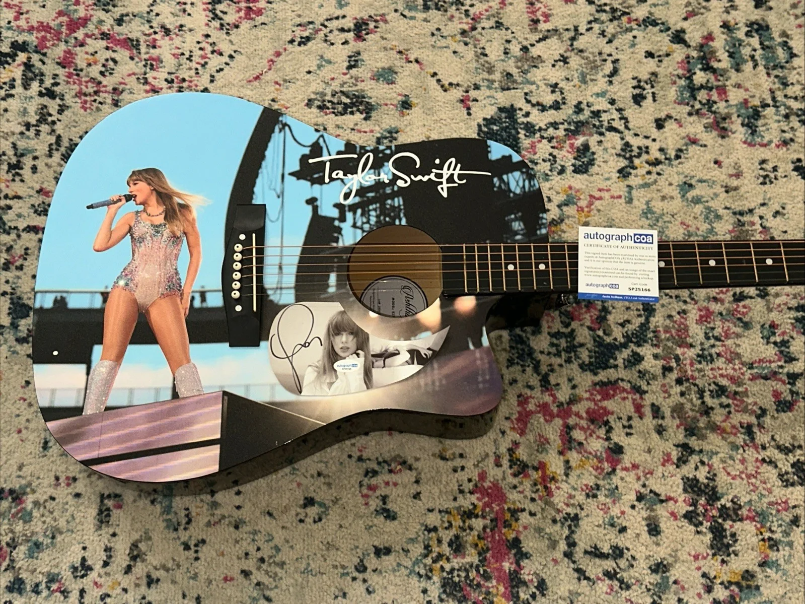 🚨Rare TAYLOR SWIFT Signed CUSTOM FULL SIZE Acoustic Guitar Country ACOA 🚨🎸, image 5