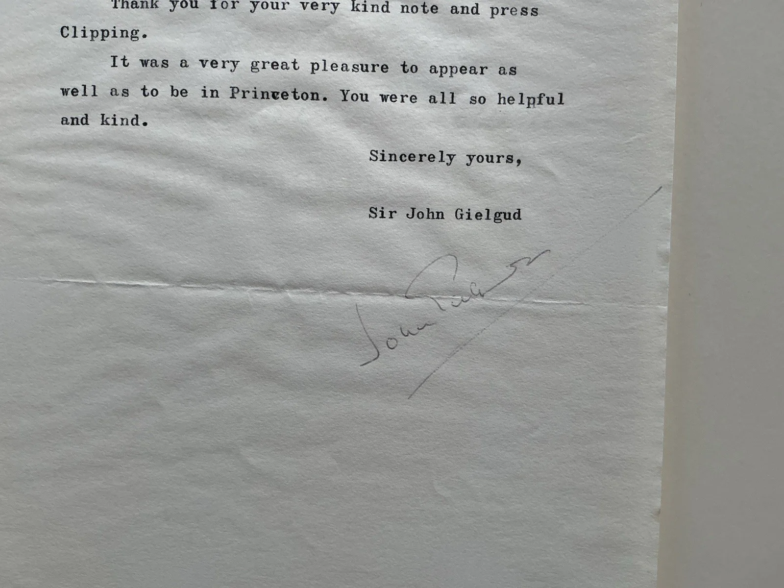 VINTAGE SIR JOHN GIELGUD STAGE ACTOR SIGNED TLS AUTOGRAPHED LETTER 1959, изображение 3